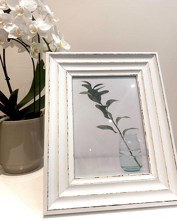 Distressed White Wooden Frame